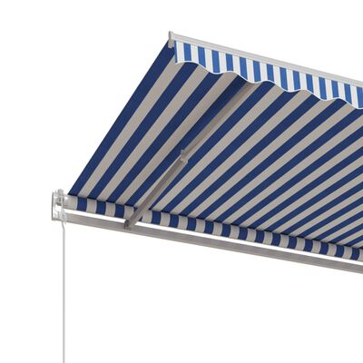 vidaXL Avtomatsko zložljiva tenda 450x350 cm modra in bela