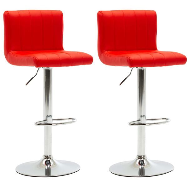 vidaXL Barski stolčki 2 kosa rdeče umetno usnje