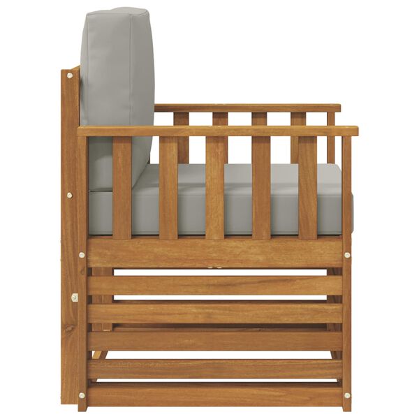 vidaXL Zunanja garnitura za sedenje z blazino Naravna 71 x 63 x 73 cm