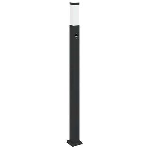 vidaXL Stebriček s senzorjem 110 cm črne barve IP44