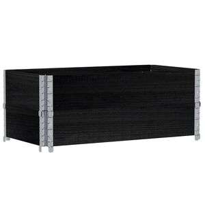 vidaXL Vrtno korito črno 100x50 cm trdna borovina