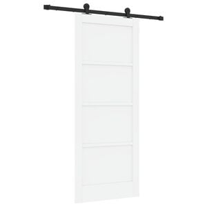 vidaXL Drsna vrata ORKDAL 83 x 202 cm Trdna borovina Bela
