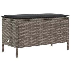 vidaXL Vrtnarski puf Siva in temno siva 80 x 38 x 45 cm PE ratan