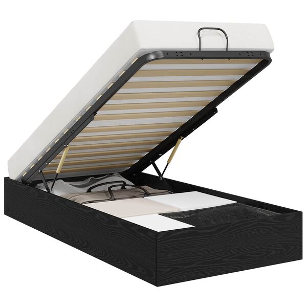 vidaXL Ottomanska postelja Črni Hrast 203 x 100 x 25 cm