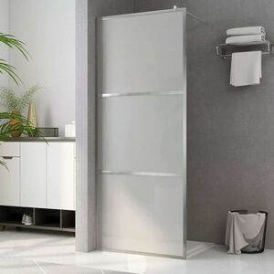 vidaXL Steklena pregrada za tu&scaron; z mlečnim ESG steklom 80x195 cm