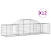 vidaXL Obokane gabion ko&scaron;are 12 kosov 200x50x40/60 cm pocinkano železo