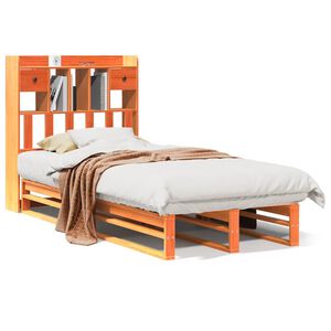 vidaXL Knjižna postelja brez vzmetnice vo&scaron;č. rjava 75x190 cm borovina
