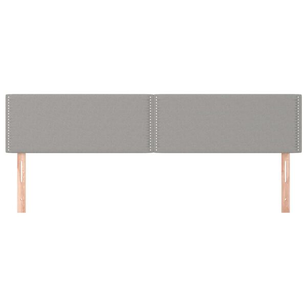 vidaXL Posteljno vzglavje 2 kosa svetlo sivo 90x5x78/88 cm blago