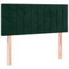 vidaXL Box spring postelja z vzmetnico LED tem. zelena 120x200cm žamet