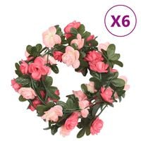 vidaXL Girlanda iz umetnega cvetja 6 kosov rožnata 240 cm