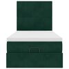 vidaXL Otomanski posteljni okvir z vzmetnicami zelen 90x200cm žamet