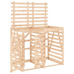 vidaXL Dvojna lopa za smetnjak trdna borovina