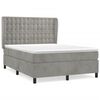 vidaXL Box spring postelja z vzmetnico svetlo siv 140x190 cm žamet