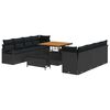 vidaXL Vrtna sedežna garnitura z blazino Črna 100 x 100 x 71 cm