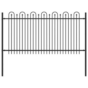 vidaXL Spike Lok Ograja Črna 200 x 150 cm Pra&scaron;no lakirano jeklo