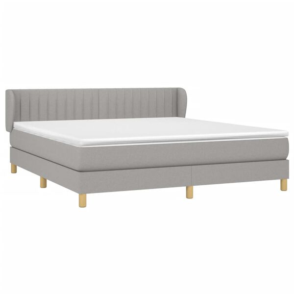vidaXL Box spring postelja z vzmetnico svetlo siva 160x200 cm žamet