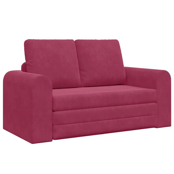vidaXL Sofa postelja Vinorodna rdeča 148 x 71 x 83 cm Žamet