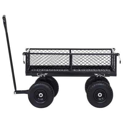 vidaXL Vrtni ročni voziček črn 250 kg