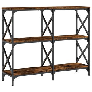 vidaXL Konzolna mizica dimljen hrast 100x28x80,5 cm inženirski les