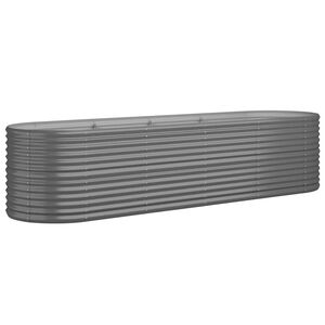 vidaXL Visoka greda iz cinkanega jekla 296x80x68 cm siva