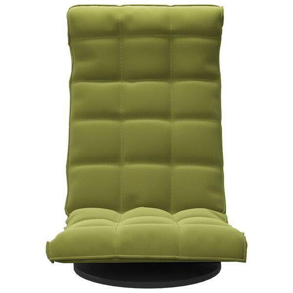 vidaXL Vrtljiv talni stol svetlo zelen žamet