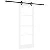 vidaXL Drsna vrata Bela 83 x 211 cm Trden borov les in steklo