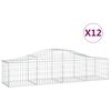 vidaXL Obokane gabion košare 12 kosov 200x50x40/60 cm pocinkano železo