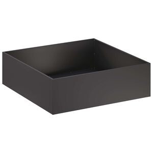 vidaXL Vrtni lonček Črna 80 x 80 x 30 cm Mlinjeni jeklo