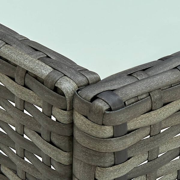 vidaXL Vrtna sedežna garnitura z blazinami 4-delna poli ratan siva