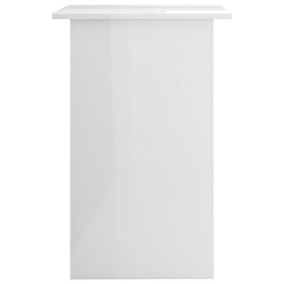 vidaXL Pisalna miza visok sijaj bela 90x50x74 cm iverna plošča