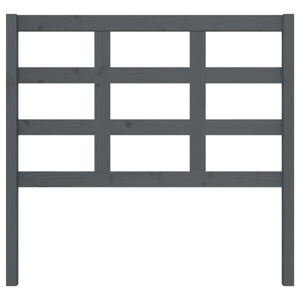 vidaXL Posteljno vzglavje sivo 105,5x4x100 cm trdna borovina