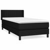 vidaXL Box spring postelja z vzmetnico črna 90x200 cm blago