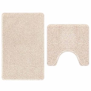 vidaXL Set protidrsnih kopalnih preprog 2 kos krema 50 x 50 cm PP
