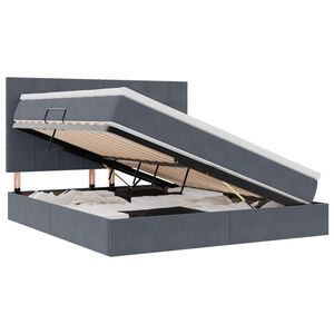 vidaXL Postelja z dodatnim prostorom za shranjevanje in LED osvetlitvijo