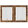 vidaXL Vrata za pse z stojali 2 pcs Dimljen hrast 80 x 100 cm