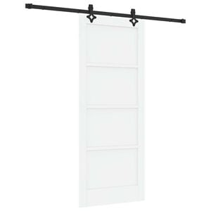 vidaXL Drsna vrata Bela in črna 83 x 202 cm Trdna borovina
