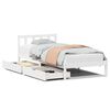 vidaXL Posteljni okvir brez vzmetnice bel 75x190 cm trdna borovina