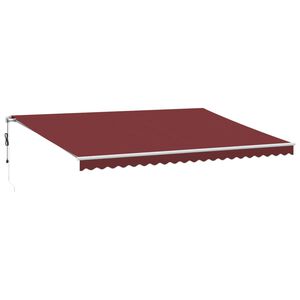 vidaXL Avtomatsko zložljiva tenda bordo 500x350 cm