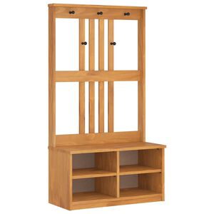 vidaXL Drevo za dvorano "SANDNES" 87x40x159,5 cm masivni les bora