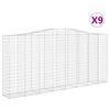 vidaXL Obokane gabion ko&scaron;are 9 kosov 400x50x180/200cm pocinkano železo