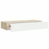 vidaXL Stenska polica s predali hrast in bela 60x23,5x10 cm MDF