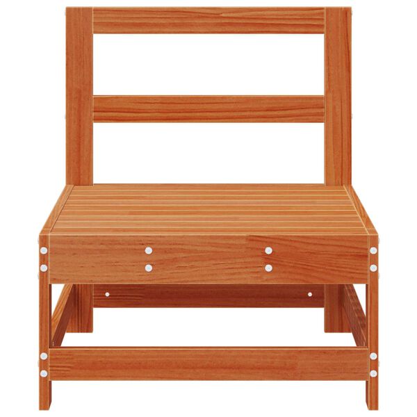 vidaXL Vrtna srednja sofa Masivna borovina Voskan Rjava