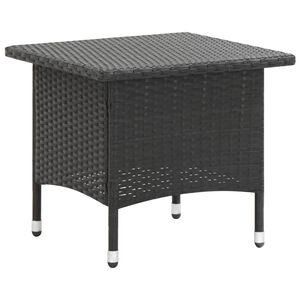 vidaXL Čajna mizica črna 50x50x47 cm poli ratan