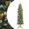 vidaXL Umetno vitko božično drevo med 300 LED Zelena in Bela 210 cm