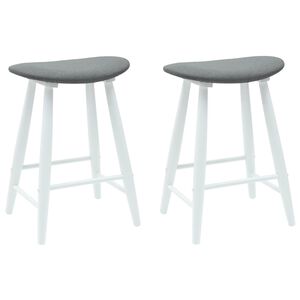 vidaXL Jedilni stoli 2 pcs Bela 46 x 37 x 63 cm Masivno gumovo les