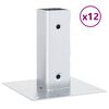 vidaXL Post Bases Square 12 kosov Silver 51x51 mm Pocinkano jeklo