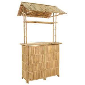 vidaXL Zunanja barska miza Naravna 115 x 95 x 214 cm Bambus