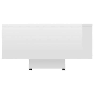 vidaXL Klubska mizica visok sijaj bela 85x55x31 cm iverna plošča