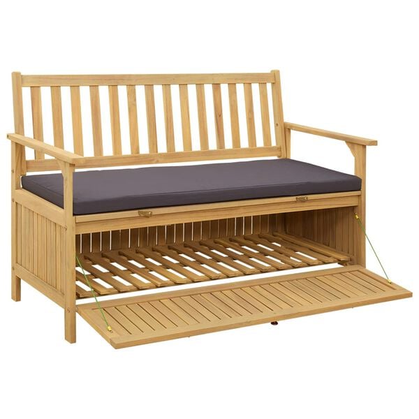 vidaXL Klop s prostorom za shranjevanje z blazino s shranjevanjem