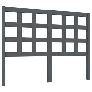 vidaXL Posteljno vzglavje sivo 125,5x4x100 cm trdna borovina